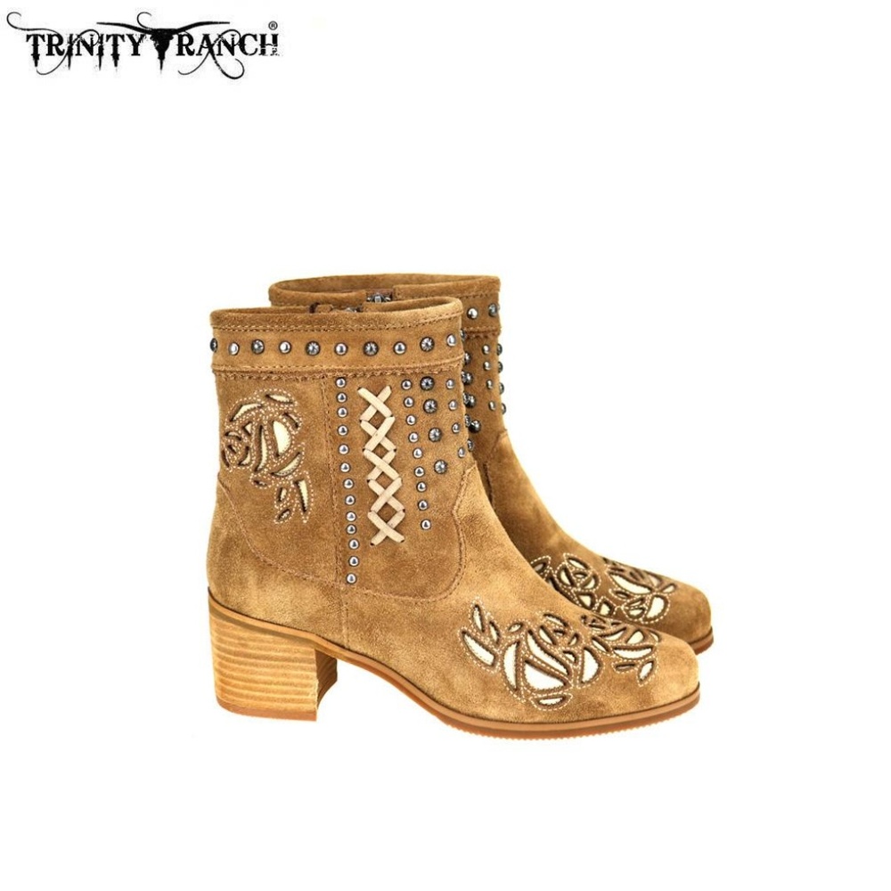 Leather Suede Booties Studs Collection